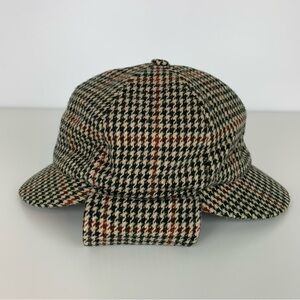Vtg Deerstalker Hat Kangol England Wool Blend Sherlock Sz Large Brown Tweed